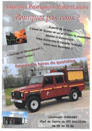 RECRUTEMENT SAPEURS POMPIERS VOLONTAIRES