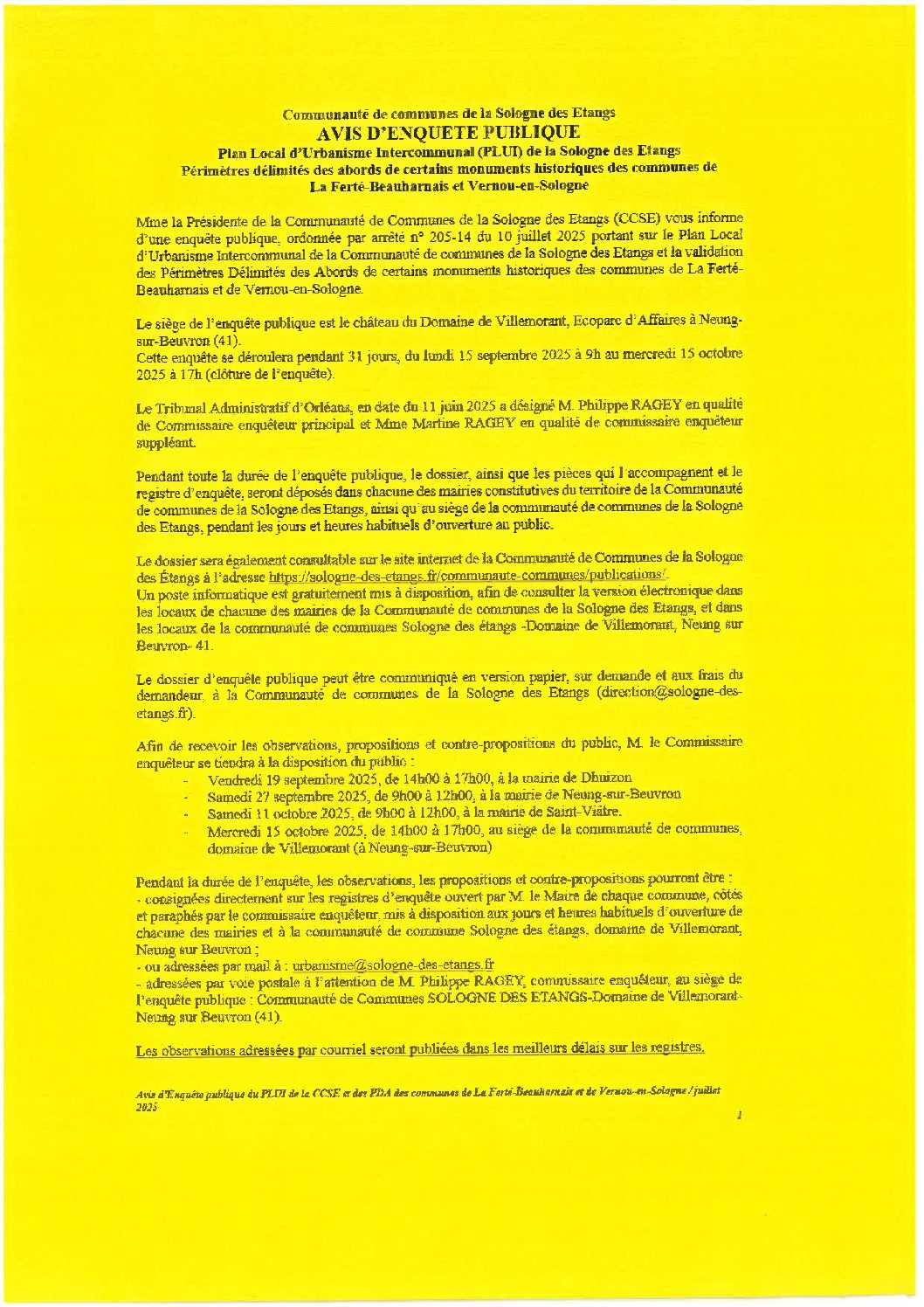 Enquête publique PLUI